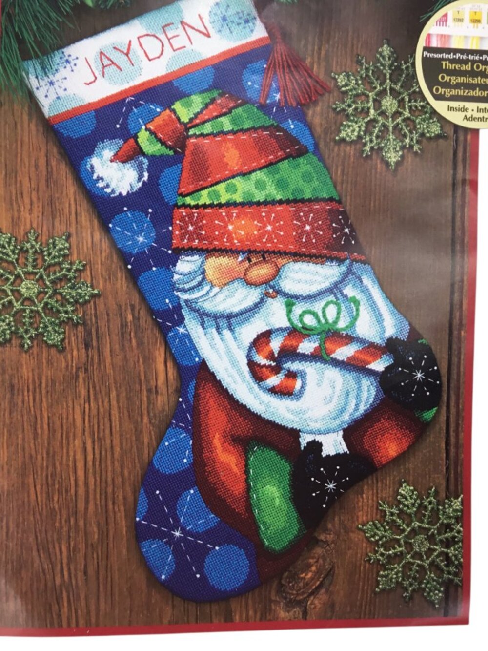 Needlepoint Christmas Stocking Kit Sweet Santa 16" Dimensions 14 Mesh 71-09154